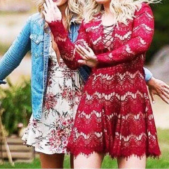 Nasty Gal Red Lace Mini Dress - Picture 5 of 11